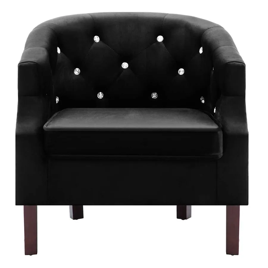 Fauteuil noir velours - 3