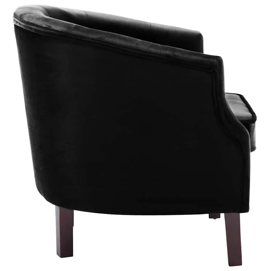 Fauteuil noir velours - 4