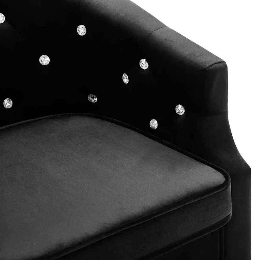 Fauteuil noir velours - 6