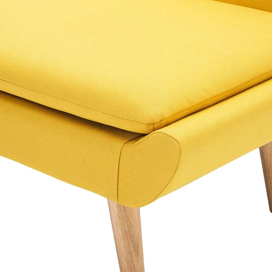 Fauteuil sans accoudoirs jaune tissu - 6