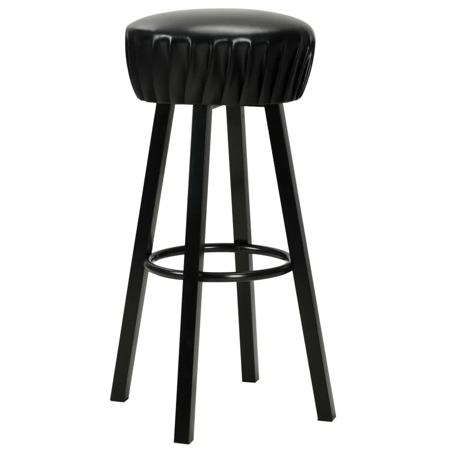 Chaises de bar lot de 2 noir similicuir - 2