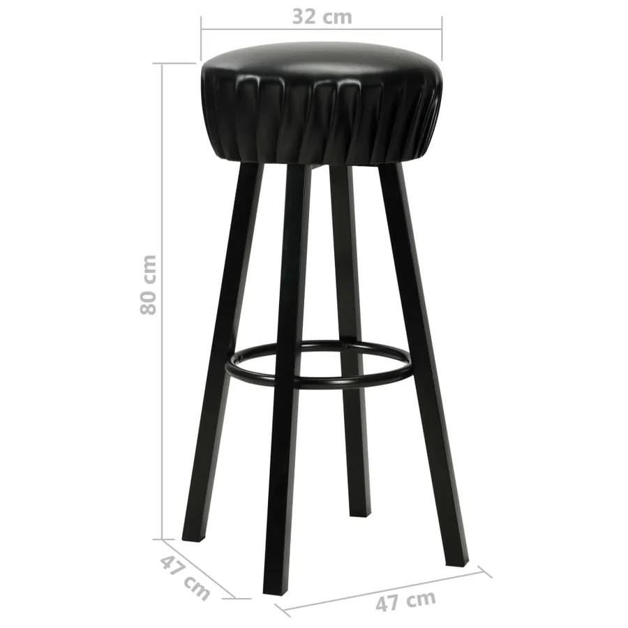 Chaises de bar lot de 2 noir similicuir - 6