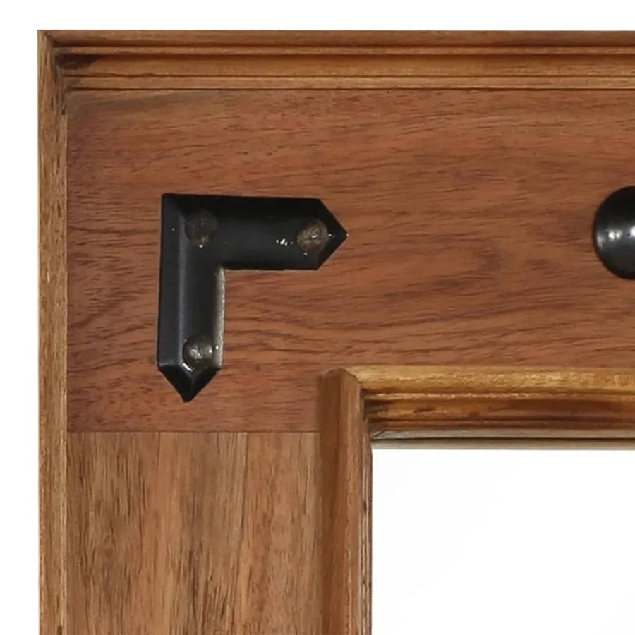 Miroir Bois d'acacia massif 50 x 50 cm - 3