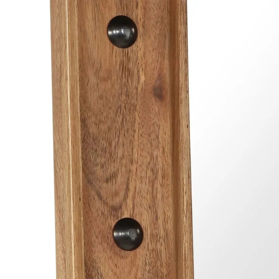 Miroir Bois d'acacia massif 50 x 50 cm - 4