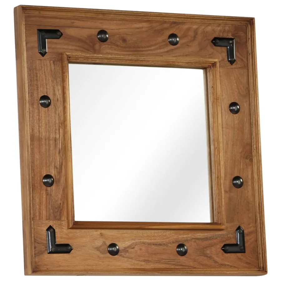 Miroir Bois d'acacia massif 50 x 50 cm - 9
