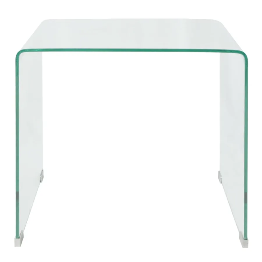 Table basse 49,5 x 50 x 45 cm Verre trempé Transparent - 2