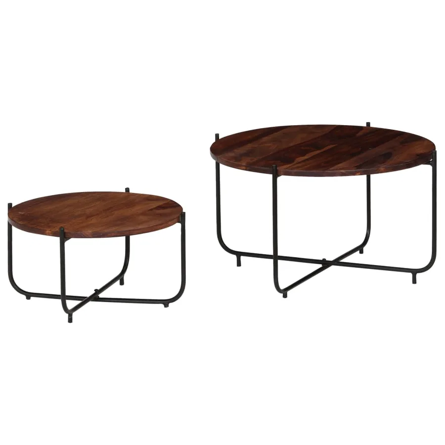 Ensemble de table basse 2 pcs Bois massif 60x35 cm - 11