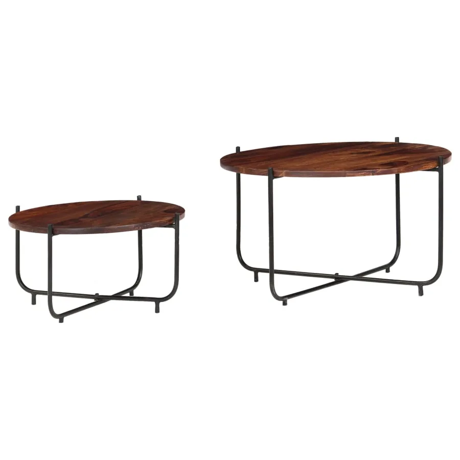 Ensemble de table basse 2 pcs Bois massif 60x35 cm - 12