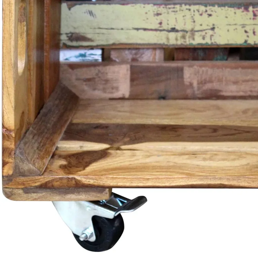 Table basse Bois de récupération massif 70x70x35 cm - 7