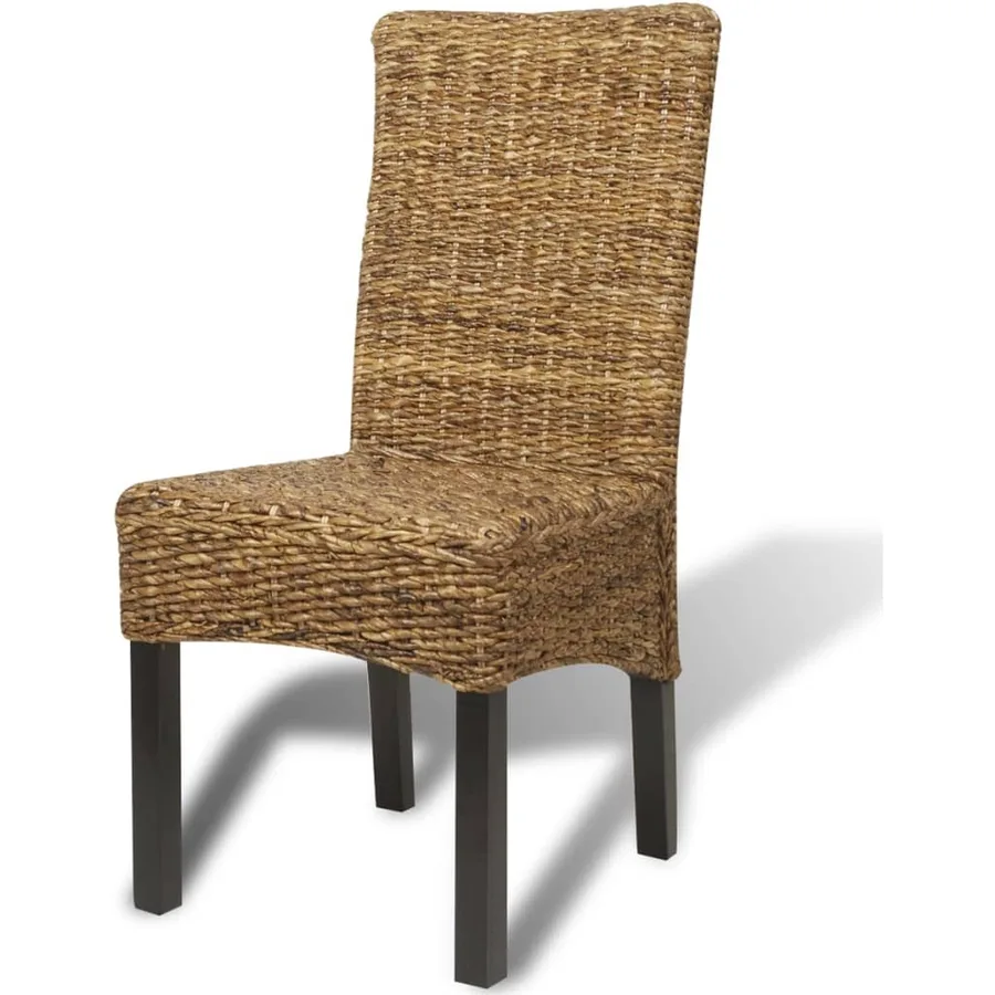 Chaises à manger lot de 2 bois solide de manguier et abaca - 4