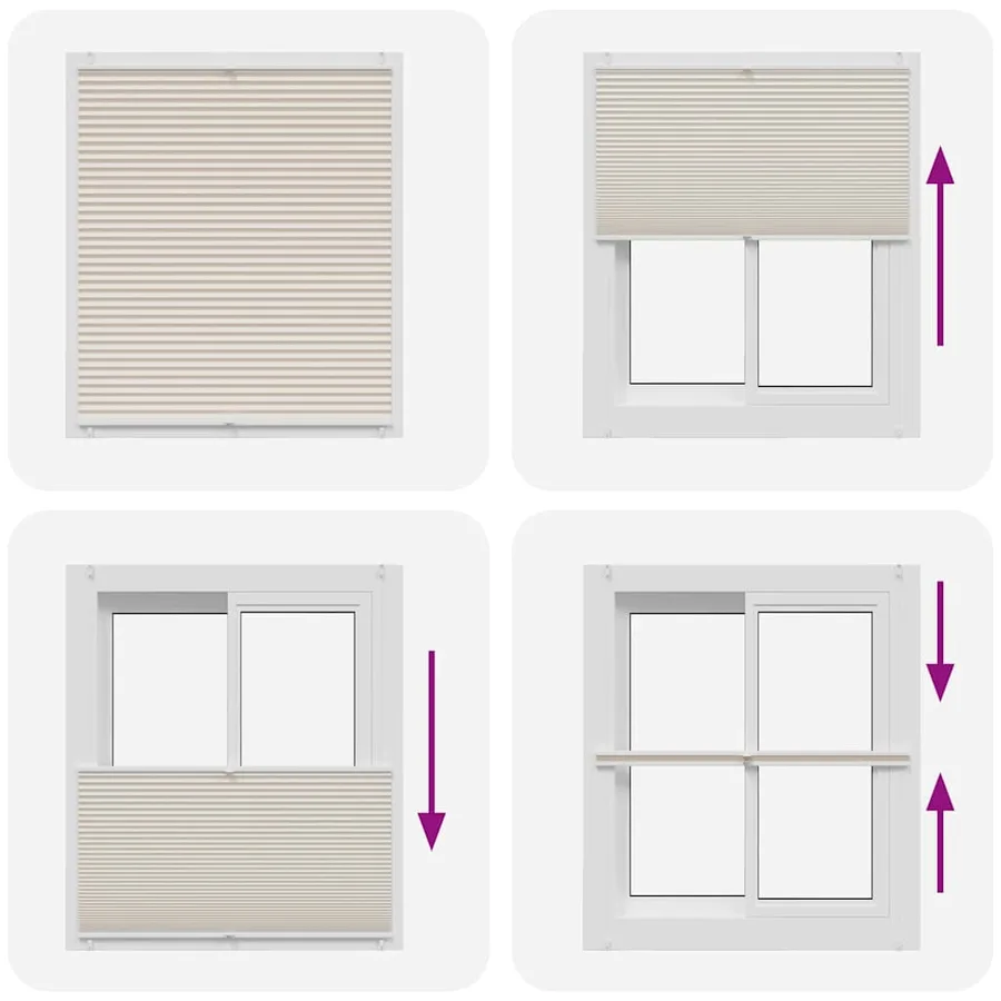 Store plissé 100x125 cm Crème - 6