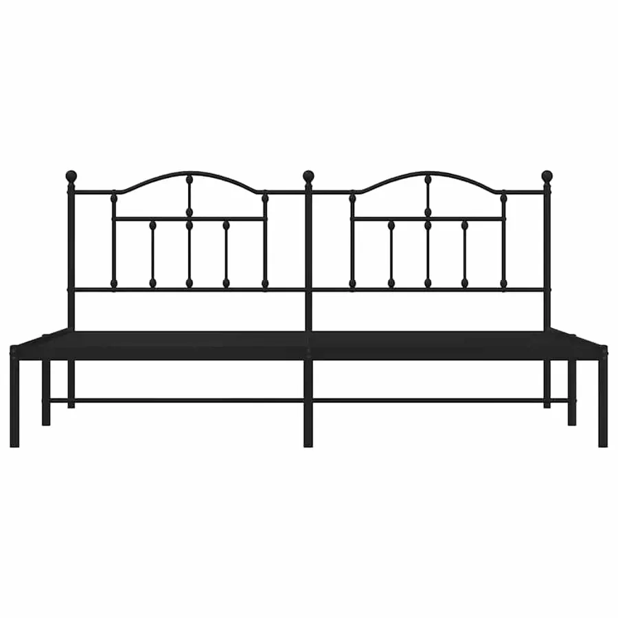 Cadre de lit métal sans matelas avec tête de lit noir 193x203cm - 6