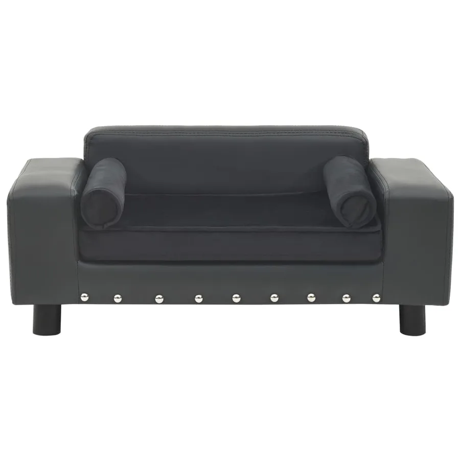 Canapé pour chien Gris foncé 81x43x31 cm Peluche et similicuir - 2