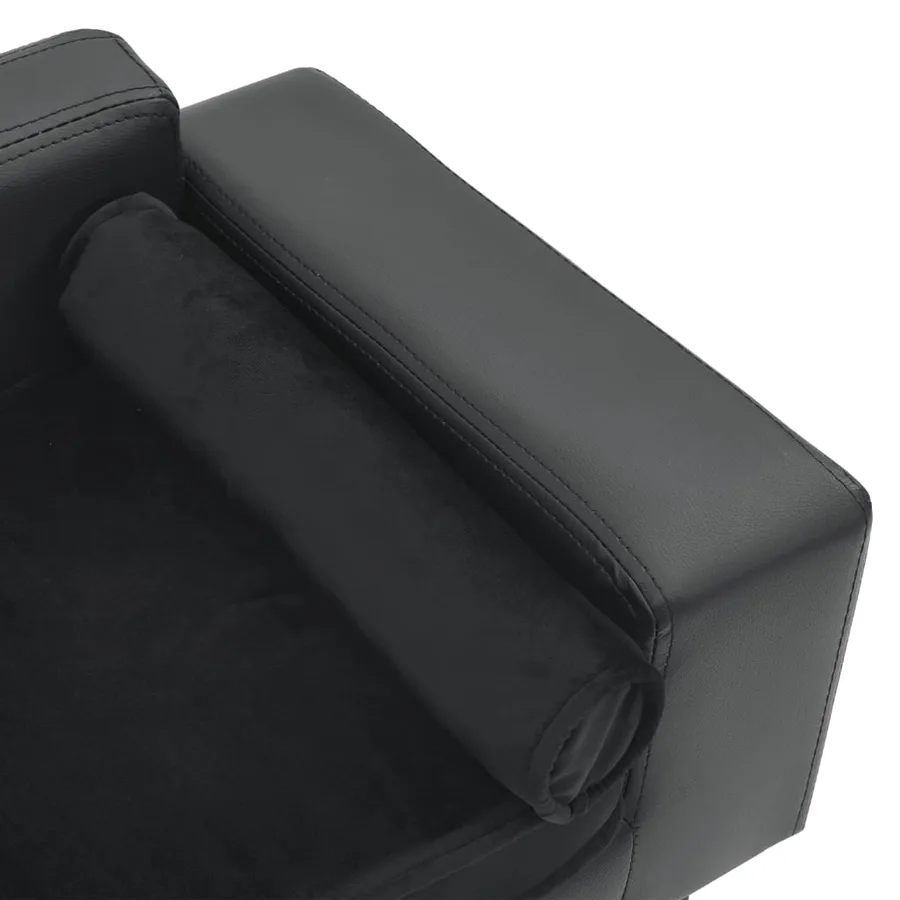 Canapé pour chien Gris foncé 81x43x31 cm Peluche et similicuir - 6