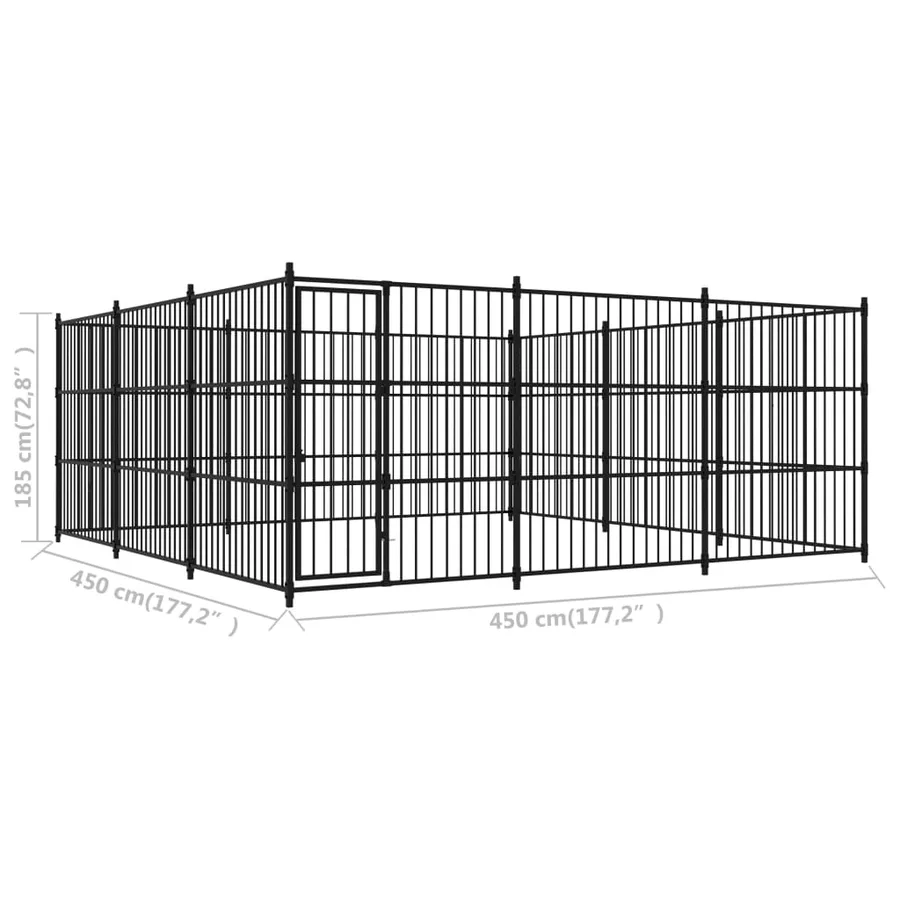 Chenil d'extérieur pour chiens 450 x 450 x 185 cm - 5