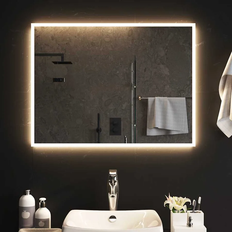 Miroir de salle de bain à LED 80x60 cm