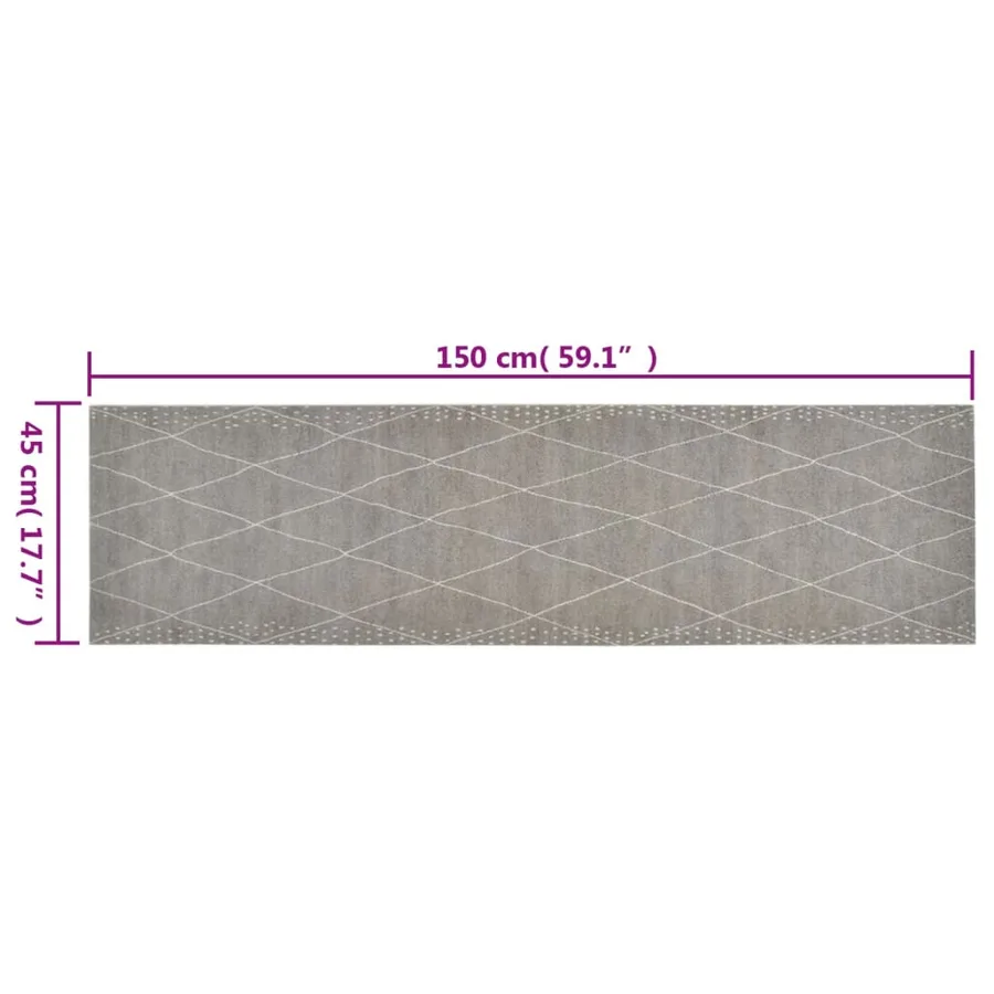 Tapis de cuisine lavable impression losange 45x150 cm velours - 5