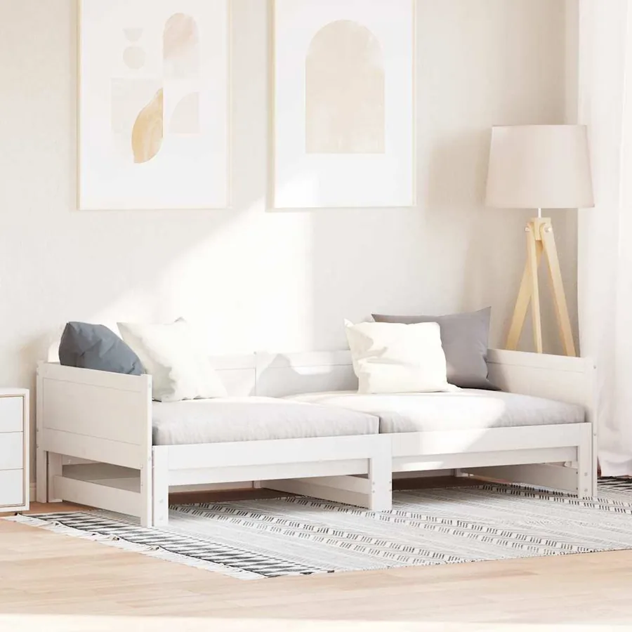 Lit Pull-out de Jour Blanc 203,5 x 184 x 56,5 cm
