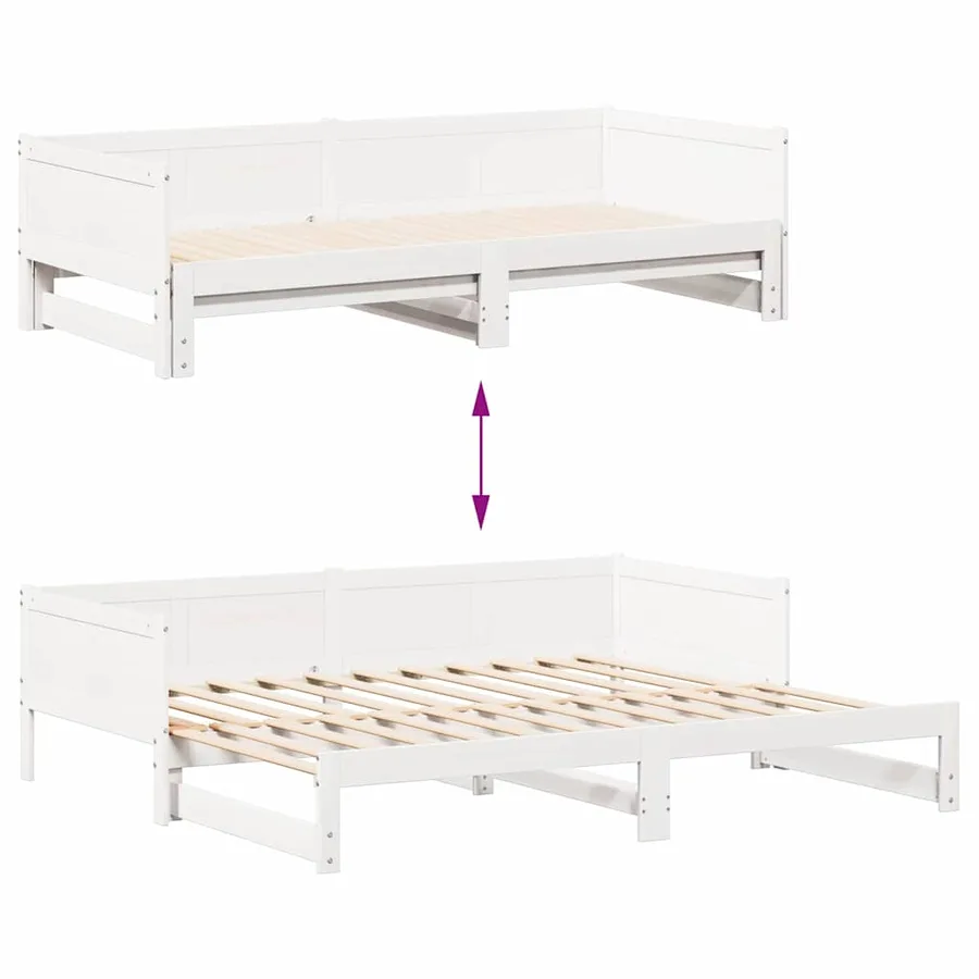 Lit Pull-out de Jour Blanc 203,5 x 184 x 56,5 cm - 11