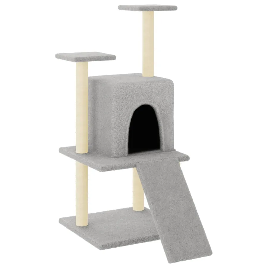 Arbre à chat avec griffoirs en sisal gris clair 110 cm - 2