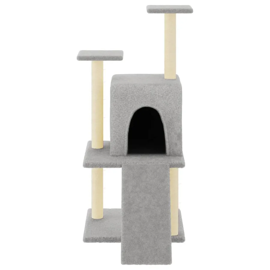 Arbre à chat avec griffoirs en sisal gris clair 110 cm - 3
