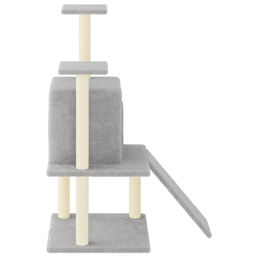 Arbre à chat avec griffoirs en sisal gris clair 110 cm - 4