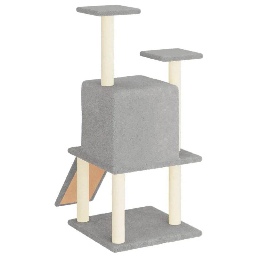 Arbre à chat avec griffoirs en sisal gris clair 110 cm - 5