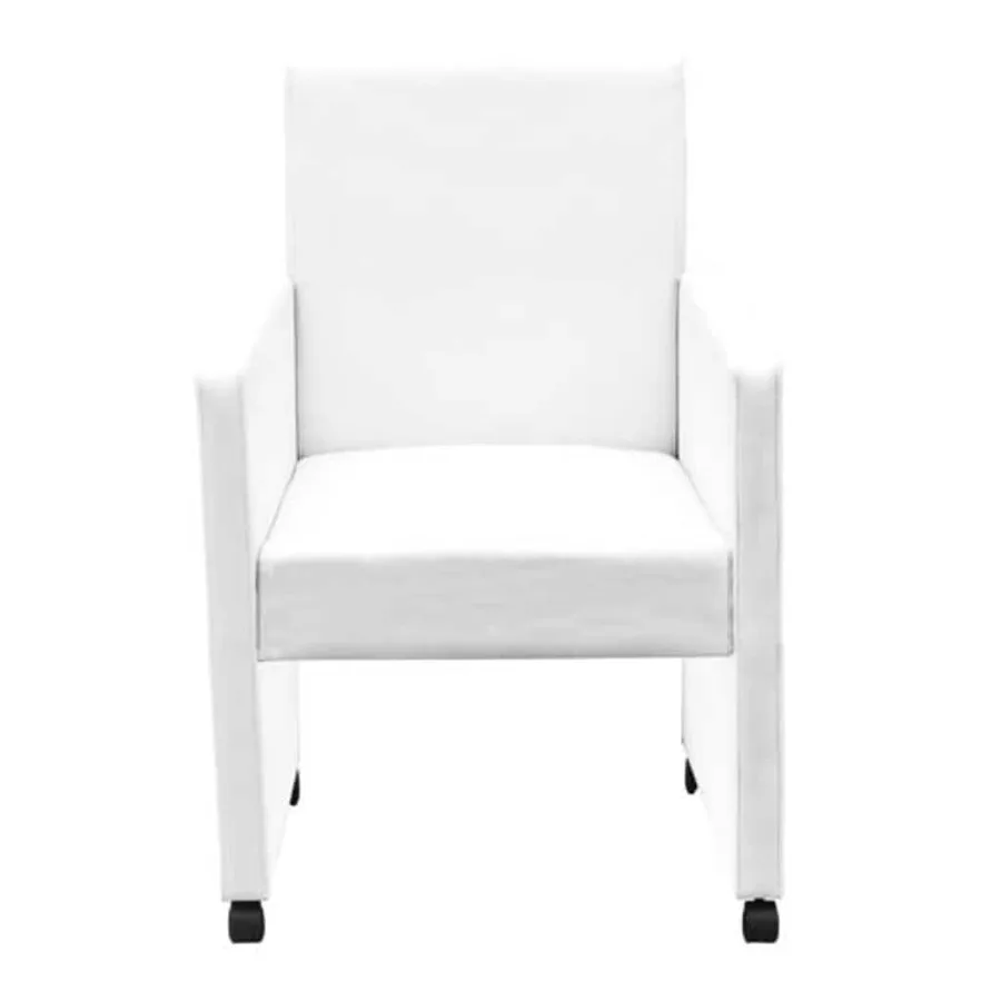 Chaises à manger lot de 2 blanc similicuir - 5