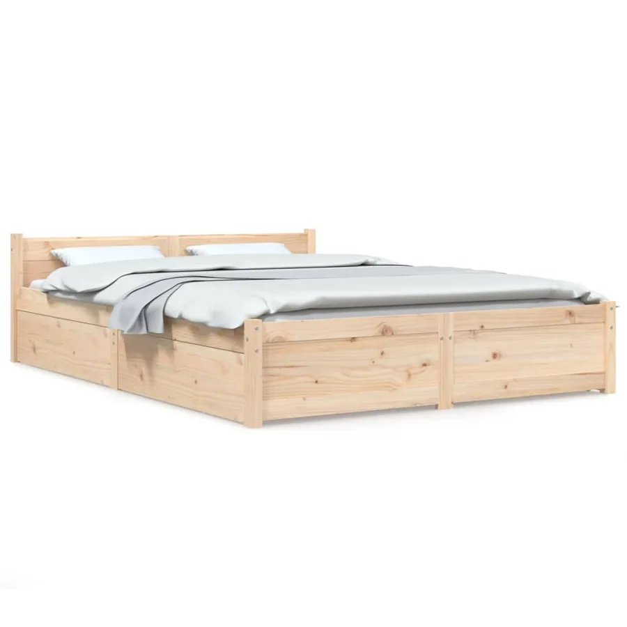 Cadre de lit sans matelas avec tiroirs - 2