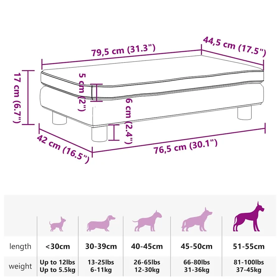 Lit pour chien avec extension marron 100x50x30 cm velours - 10