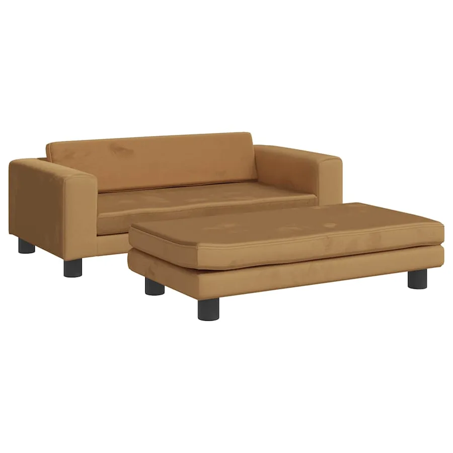 Lit pour chien avec extension marron 100x50x30 cm velours - 2