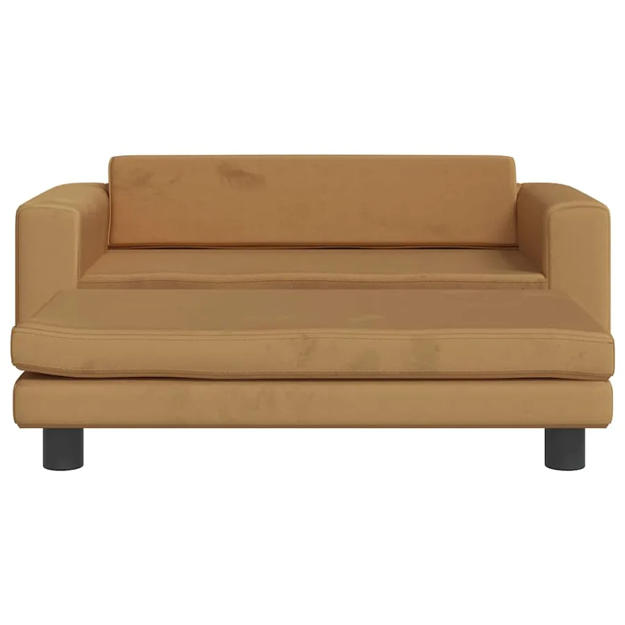 Lit pour chien avec extension marron 100x50x30 cm velours - 3