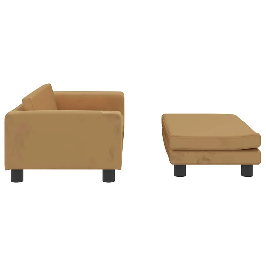 Lit pour chien avec extension marron 100x50x30 cm velours - 4