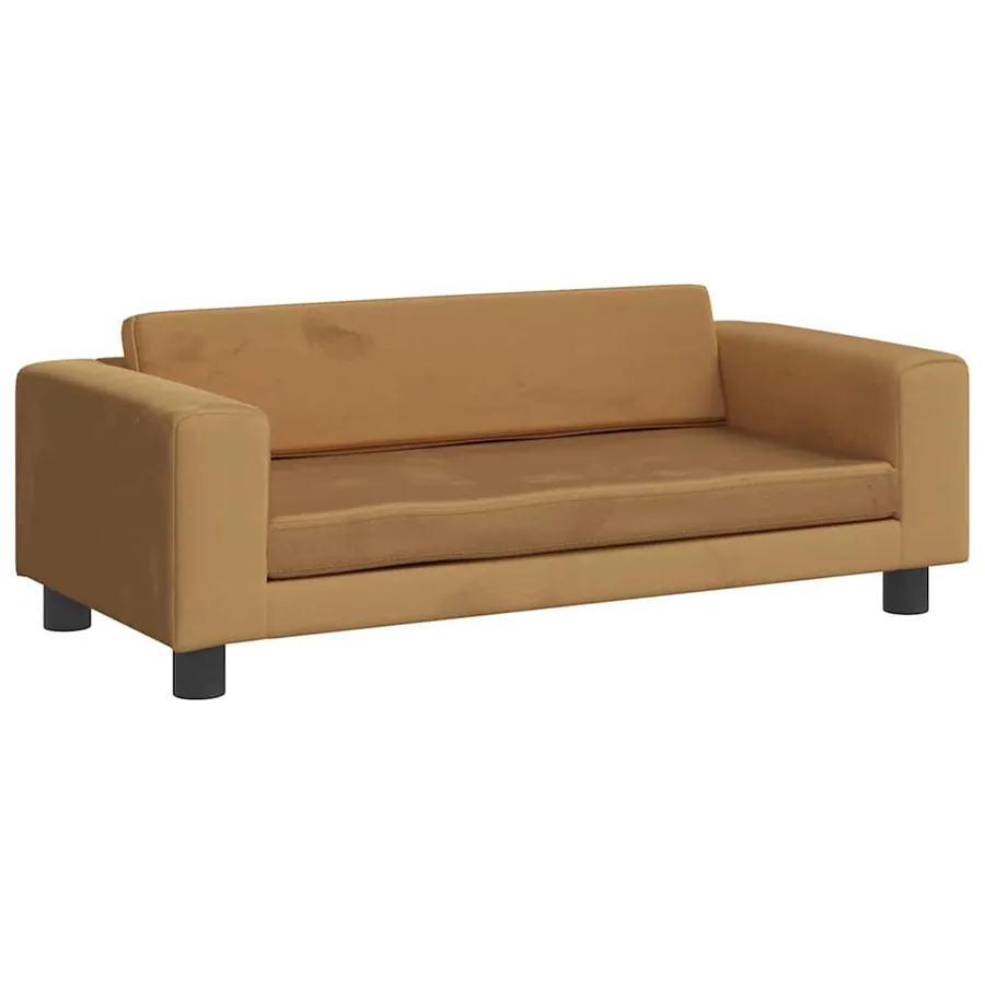 Lit pour chien avec extension marron 100x50x30 cm velours - 7