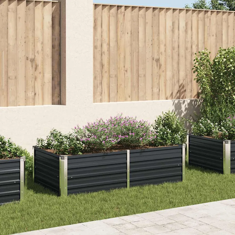 Jardinière 160 x 80 x 45 cm Acier galvanisé Anthracite