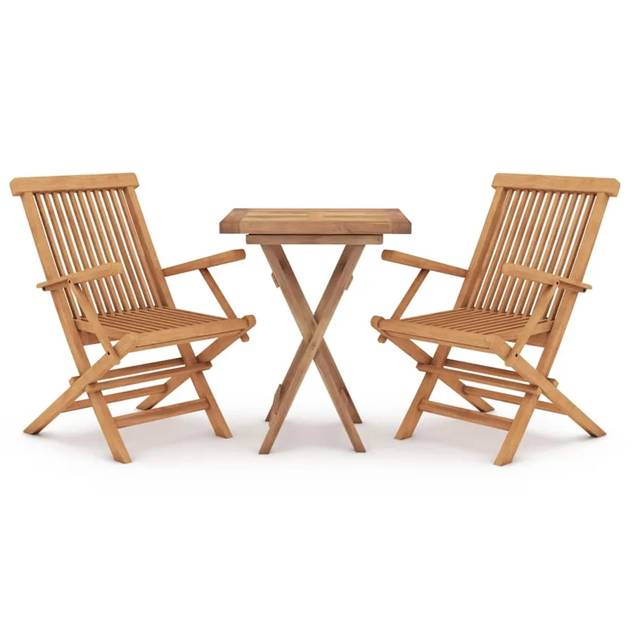 Ensemble à manger de jardin 3 pcs Bois de teck massif - 2