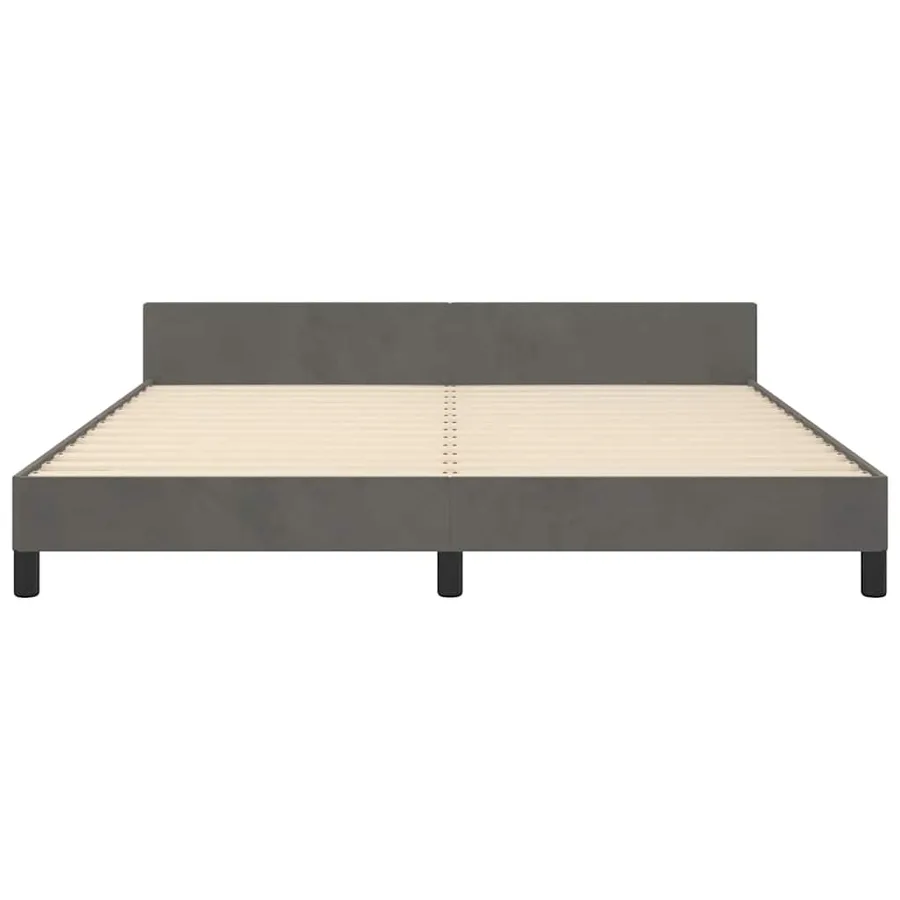 Cadre de lit sans matelas gris foncé 180x200 cm velours - 5