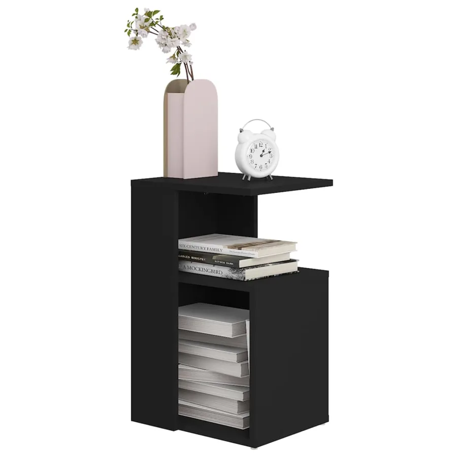 Table d'appoint Noir 36x30x56 cm Bois d’ingénierie - 3