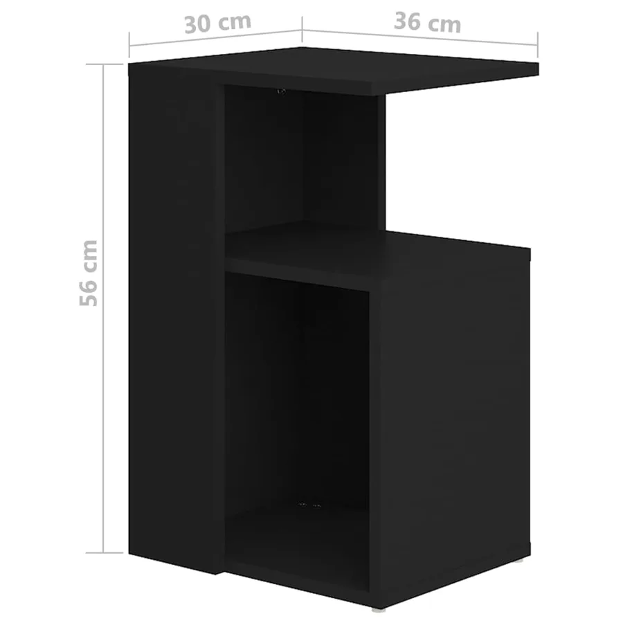 Table d'appoint Noir 36x30x56 cm Bois d’ingénierie - 6