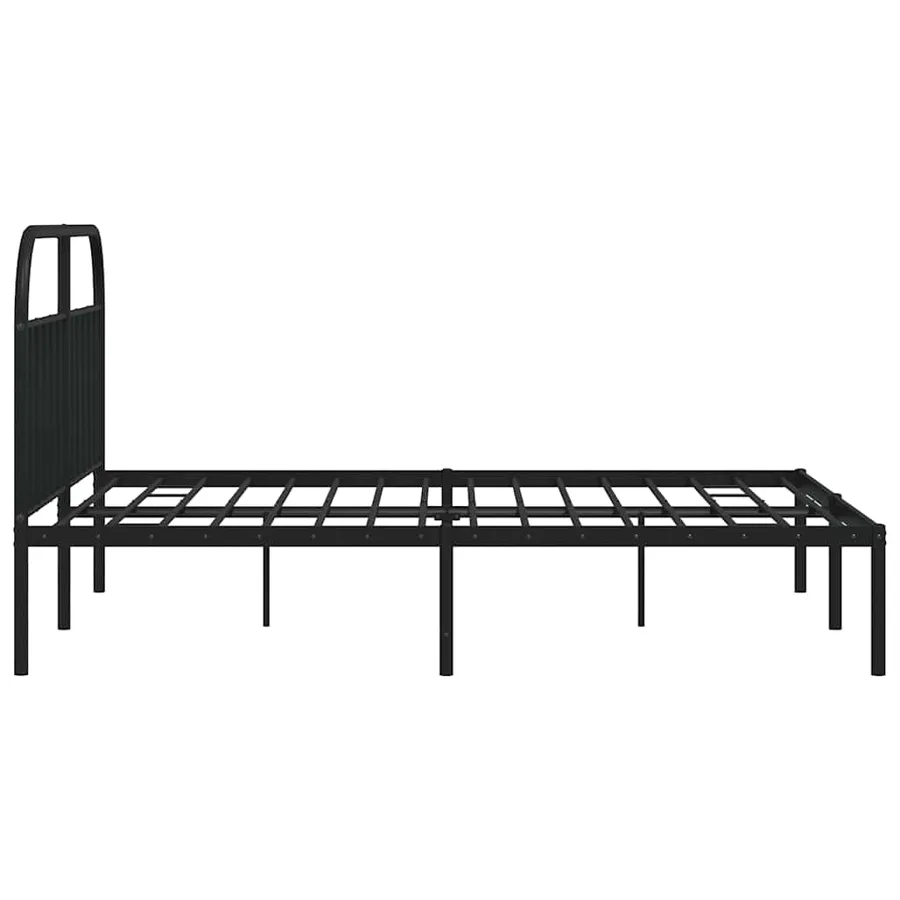 Cadre de lit métal sans matelas et tête de lit noir 180x200 cm - 7