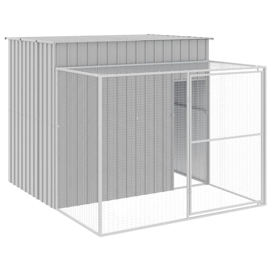 Niche pour chien avec cour gris clair 214x253x181 cm - 2