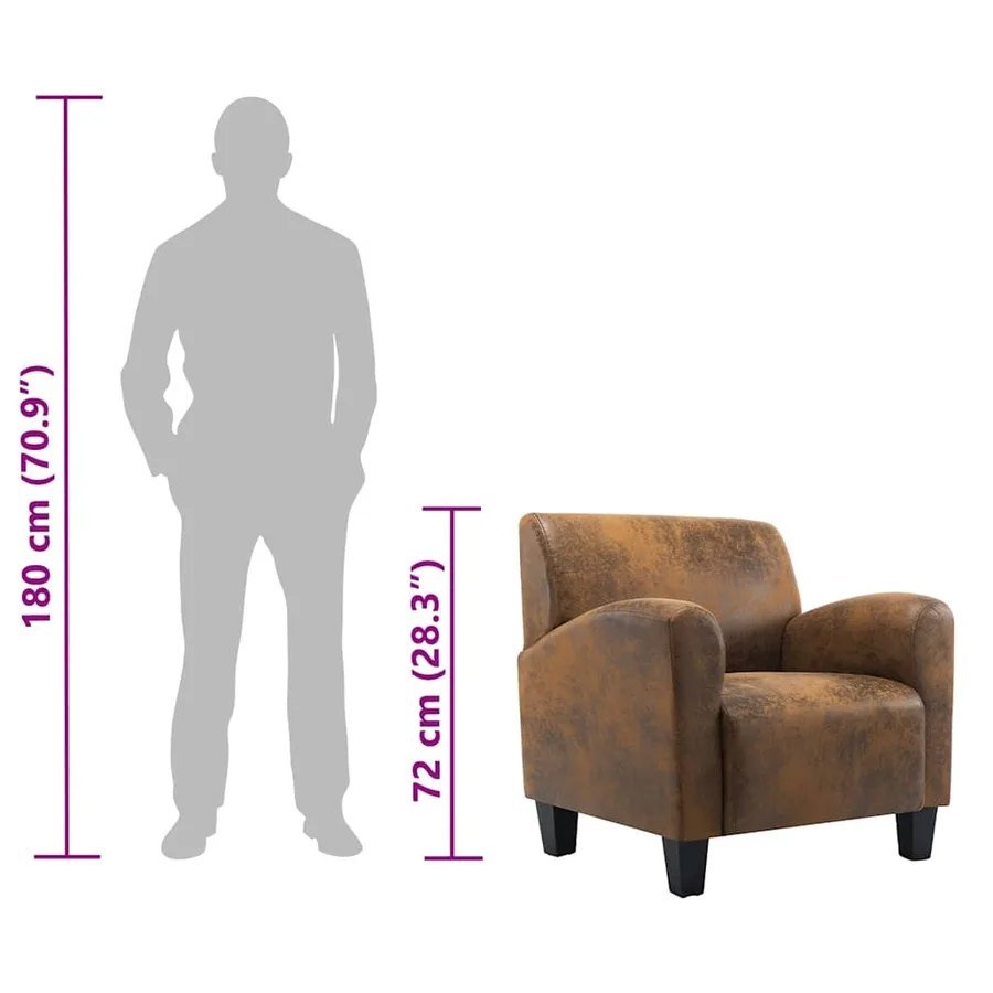 Canapé-chaise Marron 70x69x72 cm Similicuir - 10