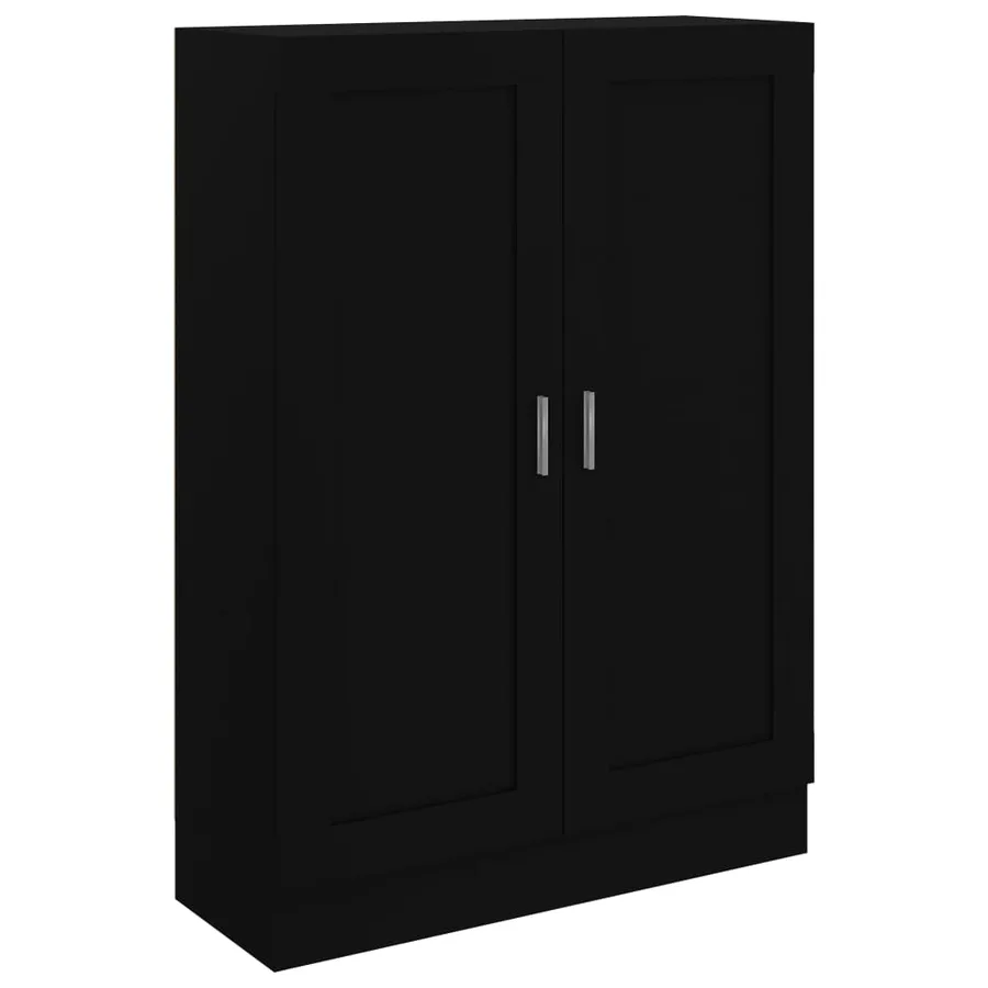 Bibliothèque Noir 82,5x30,5x115 cm Bois d'ingénierie - 2