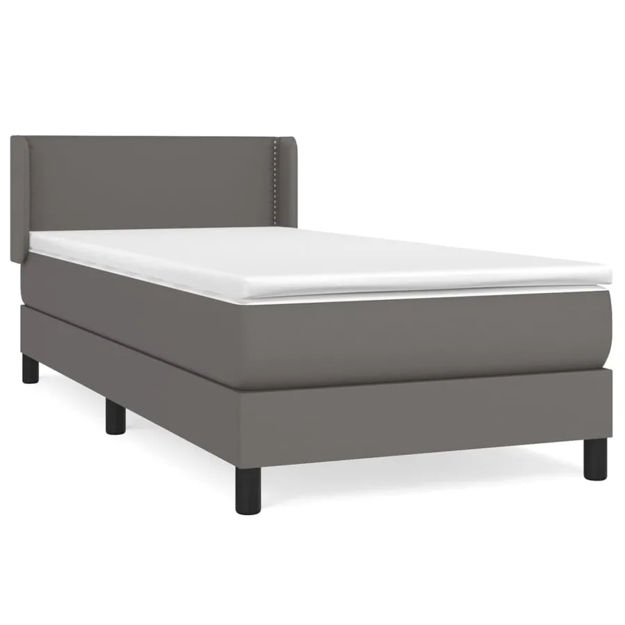 Sommier à lattes de lit avec matelas Gris 100x200 cm Similicuir - 2