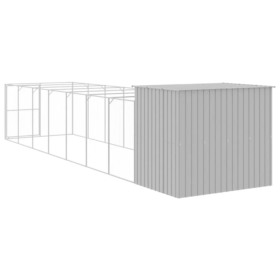 Niche pour chien avec cour gris clair 214x865x181 cm - 5