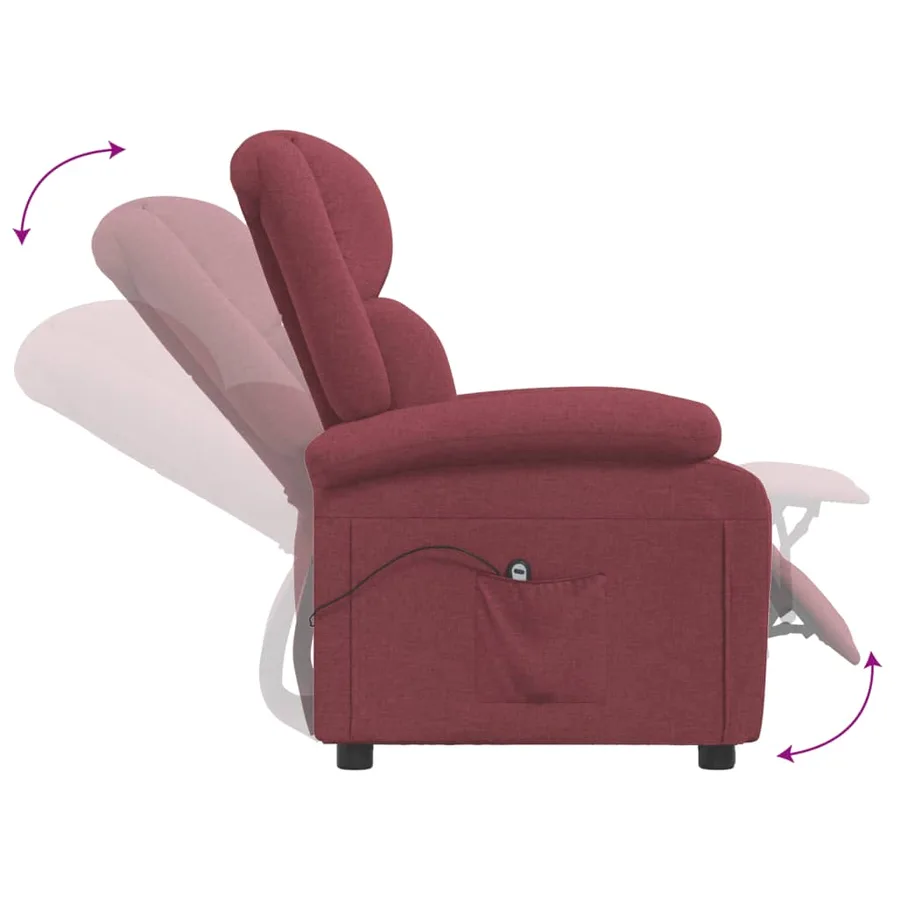 Fauteuil inclinable électrique Rouge bordeaux Tissu - 7