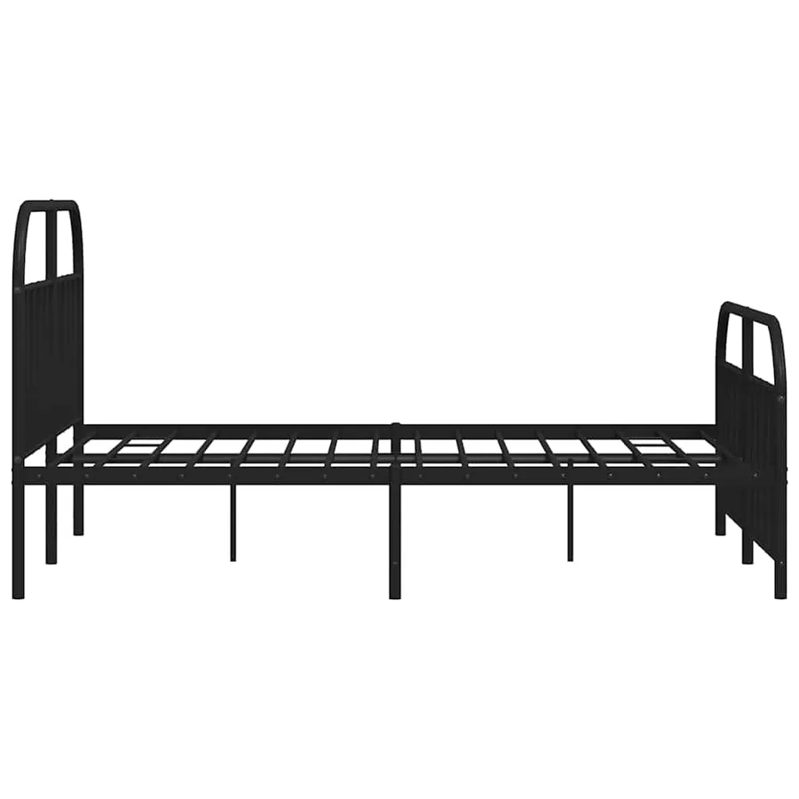 Cadre de lit métal sans matelas avec pied de lit noir 183x213cm - 7