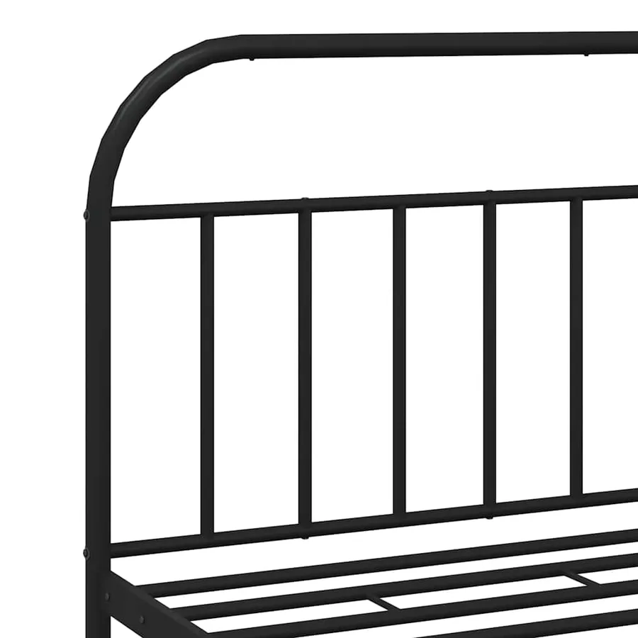 Cadre de lit métal sans matelas avec pied de lit noir 183x213cm - 9