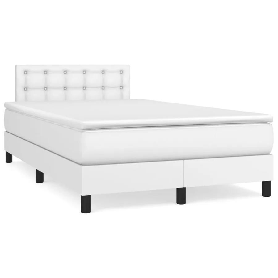 Sommier à lattes de lit avec matelas Blanc 120x200cm Similicuir - 2