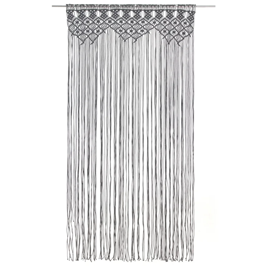 Rideau en macramé Anthracite 140x240 cm Coton - 2